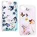 Produktbild Honghushop Weich Silikon Hülle für Wiko Sunny/Sunset 2 Durchsichtig TPU Bumper Back Cover {Grüne Schmetterling Blume + Blumen Katze} Design Soft Silikontasche Ultra dünne Gel Anti-scratch hinten Tasche Etui Gummi Handyhülle für Wiko Sunny/Sunset 2