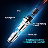Elektrische Zigaretten Starterset，Dampfer, E-Shishas mit Top Nachfüllung(Maximal 2mL) mit Mehrfarben-Licht, 0,25 Ohm auswechselbare Zerstäuber, einstellbare Leistung (30W-50W), 1500mAh Akku (E-Flüssigkeit nicht inbegriffen), E-Zigarette ohne Nikotin(schwarz).Deutsche Bedienungsanleitung - 