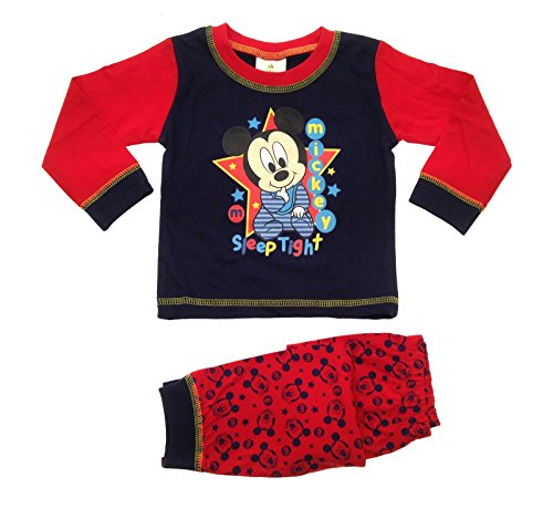 Baby Boys Pyjamas Kids Toddlers Disney Mickey Mouse Pjs Sleep Tight Set Size UK 12-18 Months