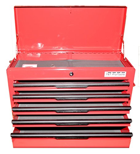 TNT-ProTools Werkzeugkoffer, Werkzeugbox, Werkzeugkiste, Angelkoffer, Werkzeugkasten 5 Schubladen, rot, 12010063 - 2