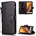 Produktbild FNBK Kompatibel mit Hülle Samsung Galaxy A8 2018 Hülle Leder Schwarz Löwenzahn Blumen Handyhülle Leder Flip Wallet Cover Tasche Stand Case Card Slot Magnetverschluß Kratzfestes Schutzhülle