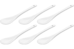 WELLGRO Cucchiaio per uova in porcellana bianca, cucchiaino da caffè, cucchiaino da tè, cucchiaino da dessert, portauova, posate, diverse quantità, 6 pezzi