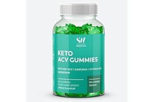 SWASTHYA Keto Gummies Weight Loss - Apple Cider Vinegar with Mother, Garcinia, Vitamin B12 Gummies - Sugar Free - Supports Keto Diet, Energy, and Metabolism – Apple Flavour