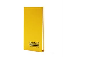Exacompta - Ref 2142Z - Chartwell - Dimensions Casebound Survey Book - 106 x 205mm in Size, Lined Rulings, Numbered Sheets - Suitable for Use Outdoors & in Wet Conditions - Yellow