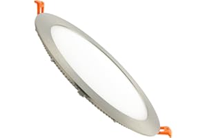 LEDKIA LIGHTING Placa LED 15W Circular Foco Downlight Empotrable Plano Silver Corte Ø 185 mm Blanco Neutro 4000K - 4500K 120º