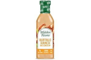 Walden Farms Buffalo Ranch Condimento 12 once Bottiglia Cremoso e Speziato Sapore Fresco e Delizioso 0g Carboidrati Netti Condimento Certificato Kosher Così Gustoso su Salsa di pollo Salsa di sedano