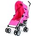 ZETA VOOOM - PINK + FREE Rain Cover Baby Stroller with Large Shade Maker sun canopy ideal for holidays