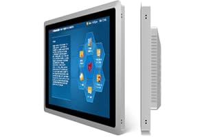 SunKol 17-Zoll-Industrie-Embedded-Panel-PC, 10-Punkt-kapazitiver Industrie-Touchscreen-Panel-Computer, 2xUSB3.0,HDMI,2xRS232,2xLAN (J6412, 8GB RAM 128GB SSD)