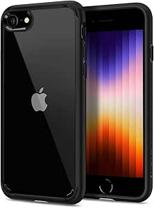 Spigen Ultra Hybrid Hülle Kompatibel mit iPhone SE 2022 5G, iPhone SE 2020, iPhone 8 und iPhone 7 -Schwarz
