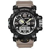 WATCH GYQ@ Mode Sport multifunktions Student elektronische Uhr männer Wasserdichte quarzuhr,Khaki