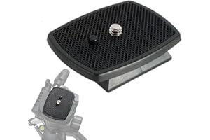 FC'NOQGN Plaque d'attache rapide pour appareil photoPlaque d'attache rapide universelle pour appareil photo, plaque d'attache rapide noire, tête de trépied avec vis de 1/4 de pouce pour la plupart des trépieds