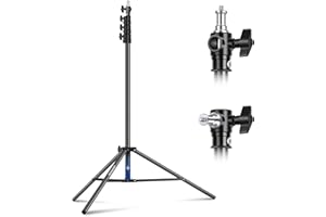 NEEWER 3 m amortyzowany powietrzem stojak na światło, wytrzymały metalowy statyw fotograficzny z odwracalnym czopem od 1/4 cala do 3/20.3 cm, 3-drożny interfejs montażowy i metalowe gałki blokujące,
