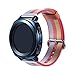 Produktbild Leichte Woven Nylon Armband für Samsung Galaxy watch 42mm/Gear Sport | Streifen Band Gewebte Verstellbarer Bügel Wasserdicht mit Edelstahl Silber Schnalle Handgelenk | für Damen | 20mm (Gelb)