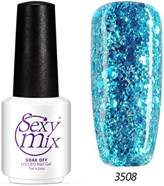 Sexy Mix UV Soak Off Gel Polish Diamond Bling Varnish Colorful DIY Nails Art 7ML