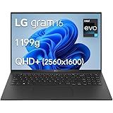 LG gram 16Z90R-G.AD75F - PC portable 16" 1199g, écran IPS QHD+ format 16:10, Intel® Evo™ i7-1360P, RAM 32Go, SSD 512Go NVMe,