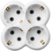 4l&uuml; Golyat Fiş, D&ouml;rtl&uuml; Topraklı Priz &Ccedil;oklayıcı Fiş, 16A 250 Volt, Max 3600 Watt (Beyaz)