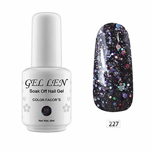 Gellen auflösbarer Nagellack Shellac UV Led nagellack Farblack 8ml 227 schwarz