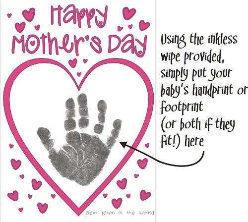 BabyRice Make your Own Mother's Day Card Kit using YOUR Baby's Handprint Footprint Inkless Prints