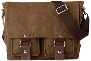 autumndeer Anti-Theft Laptop Messenger Bag for Men, 14 Inch Briefcase Multiple Pocket, Lightweight Business Shoulder Bag for Work, Travel & Commuting, Durable Oxford Laptop Bag, 32 x 10 x 27cm, Coffe