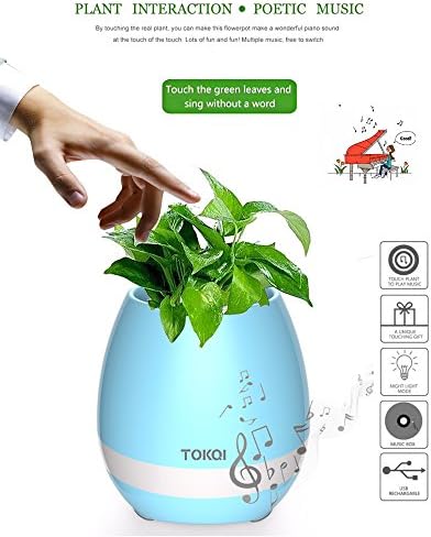 Music Flowerpot Smart Touch Plant Piano Music Playing Flower pot xhforever Multi-color LED Night Light Round Plant Pots Bluetooth Wireless Speaker