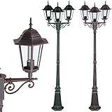 【Besonderheiten】Mit einer Höhe von 226cm sorgt dieser Kandelaber für eine großflächige Verteilung des Lichtes. Die genauen Maße sind: Höhe der Leuchte: 226cm | Höhe einer Laterne: 33cm | Breite einer Laterne: 24cm