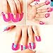 Charites Reusable 10 Sizes Nail Polish Stencil Kit Nail Gel Molds Nail Edge Skin Barrier Maincure Tool Pink