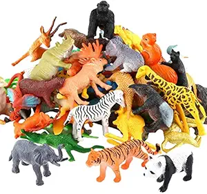 DRIVE THRIVE REVIVE Animals Figure,12 Piece Mini Jungle Animals Toys Set Realistic Wild RUBER Animal Learning Party Favors Toys for Boys Girls Kids Toddlers Forest Small Animals Playset Cupcake Topper