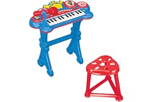 Lexibook, La Pat' Patrouille, Clavier électronique avec siège, Microphone, Lecteur MP3, Effets sonores, mélodies de démonstration, Bleu/Rouge, K707PA