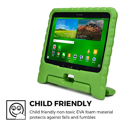 Samsung Galaxy Tab 4 10.1, Tab 3 10.1 hülle fur kinder, COOPER DYNAMO Beanspruchbare, strapazeirfähige, robuste, gepolsterte Hartschalenhülle mit integriertem Griff, Standfunktion & durchsichtigem Displaysschutz (Grün) - 3
