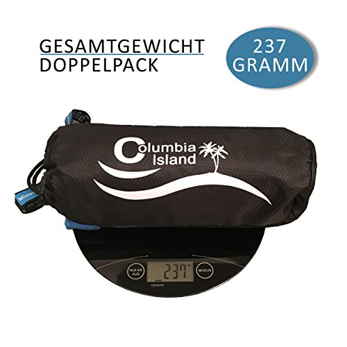 2er Set Reisehandtuch dark blue Mikrofaser Handtuch 70×140 cm + 30x50cm Sport-Handtuch saugfähig Badehandtuch (Dark Blue) - 4