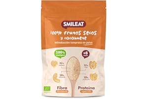 Smileat - Snack de Frutos Secos y Cacahuetes Molidos - Anacardos, Avellanas y Nueces Ecológicos - Sin Azúcar Añadido, Sin Gluten - 200g