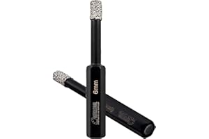 SHDIATOOL Broca de Diamante Vástago Hexagonal 2 Piezas 6 mm para Perforación en seco Baldosas Porcelana Cerámica Mármol