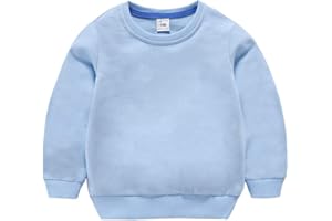DCUTERQ Sudadera con Cuello Redondo para Niños Bebés Camiseta Deportiva de Algodón con Manga Larga Casuales Pullover Tops (1-8 Años)