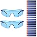 Produktbild YoGou 2 Stück Schutz Gläser Schutzbrille Brillen Blau + 20 Darts Blau für Nerf Gun N-Strike Elite Series