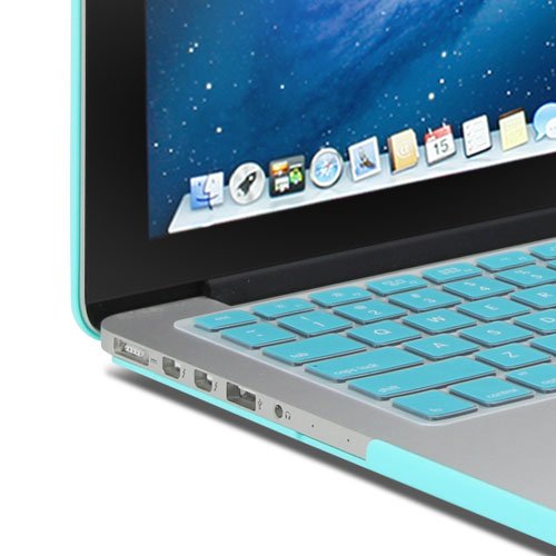 GMYLE Türkis Blau 4 in 1 Hülle Tasche für Macbook Pro Retina 13 Zoll mit Retina Display – Weicher Transportbeutel – Tastatur-Abdeckung (US Layout) – Schutzfolie für den Bildschirm (nicht für MacBook Pro 13) - 5