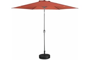 Alice's Garden 3m round centre pole parasol - adjustable aluminium central mast and crank handle opening - Touquet - Terracotta