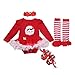 Baby Girl's Headband +Romper +Leg Warmer +Shoes Outfit Christmas Costume