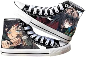 ZHONGKAIHUA Kamado Tanjiro Nezuko, Tomioka, Agatsuma High Top Segeltuchschuhe, Unisex, Anime, Cosplay, Leinwand, bedruckt, modisch, lässig, Sneakers für Erwachsene, Damen, Herren, Teenager