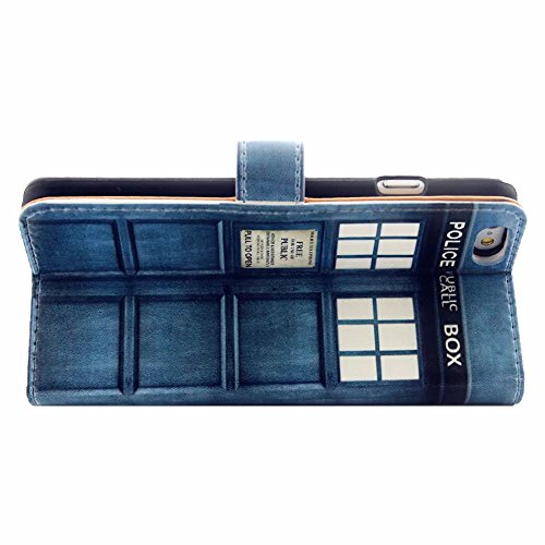 MUTOUREN iPhone SE 5 5S Drucken 2 in 1 Brieftasche Bumper Slim-Schutzhülle Tasche mit Karten- / Geldscheinfach PU Leder Handyhülle Schutzhülle Magnetverschluss Kunstleder Flip Case Tasche Hülle Schutz Etui Schale + Eingabestift – Blau Tür - 5