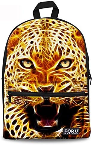 Fire Lion Fashion Backpack for Teens Tiger Patterned