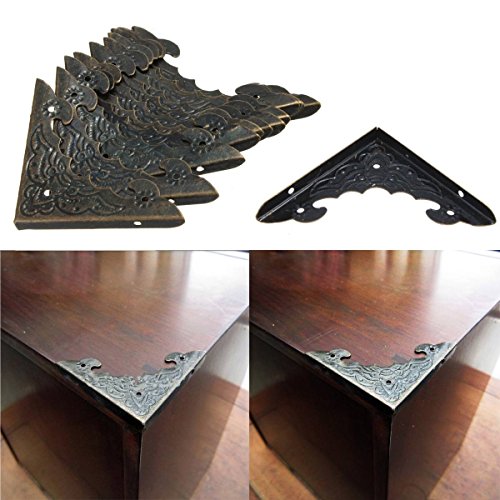 KING DO WAY 12X 55*40*16mm Retro Eckenschutz Kantenschutz Metallecken Deko Für Tisch Schmuckkasten - 2