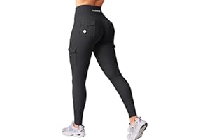 YEOREO CoreFlex Sport Leggings Damen Mit Taschen Invisible Scrunch Butt Gym Leggings High Waist Boom Booty Seamless Push Up Blickdicht Yoga Sport Leggings