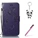 Produktbild Nokia 8 Hülle Lila 3D Mariposa Gras PU Leder Magnetverschluss Ständer Flip Brieftasche Schutzhülle Handyhülle Mit Kartenfach Für Nokia 8 Mit Zwei Geschenk