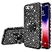 Produktbild Kompatibel mit Huawei P10 Glitzer Hülle Schutzhülle Case Überzug Sparkle Bling Glänzend Soft Flex Durchsichtig TPU SilikonHülle + Strass Diamant Ring Halterung Hülle Tasche für Huawei P10,Schwarz