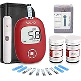 Diabetes Test Kit - Blood Sugar Tester- Blood Glucose Monitoring Kit - 50 Strips Included - Pain Free Lancing Device - for UK Diabetics in mmol/L by Sinocare AQ Smart