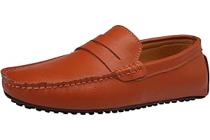 Jamron Hommes Cuir Synthétique Stylé Boucle Mocassin Pantoufles Penny Loafers