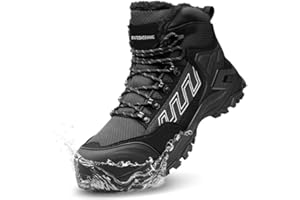 KOIFISH Sicherheitsstiefel Herren Damen Winter Wasserdicht Arbeitsschuhe mit Kompossitkappe Antistatisch Sicherheitsschuhe Hoch Leicht Arbeitsstiefel Rutschfest Warm Gefütterte 36-48 EU