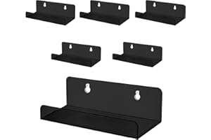 Kweiugfi Schallplatten Wandhalterung, Acryl Plattenregal, Acryl Schallplattenständer,Plattenregal können Ihre Lieblingsplatten oder Sammlerstücke anzeigen (6 Stück Schwarz)