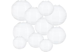Encham 10er Papierlaterne Weiß Lampions Gekreuzte Laterne Lampenschirm für Hochzeit Party Geburtstage Dekoration