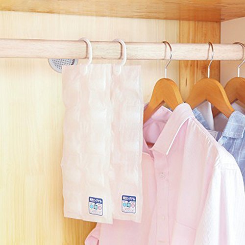 Generic White : Hanging Reusable Space Interior Dehumidifier Bags Damp Dry Moisture Absorber Beads Storage Drawer Wardrobes Clothes Drying Home
